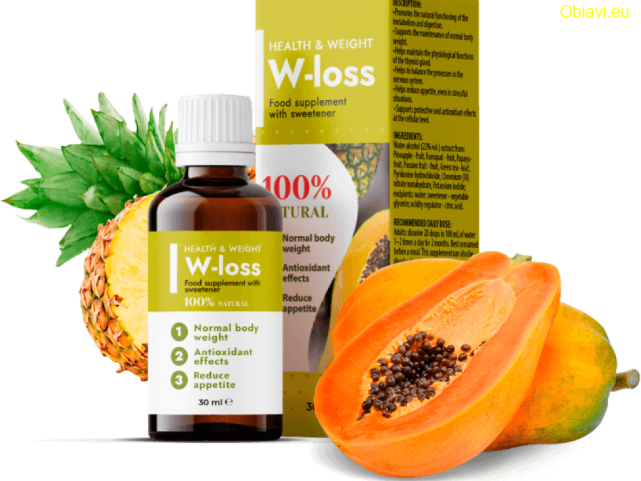 W-loss капки са продукт на базата на компоненти от естествен произход.